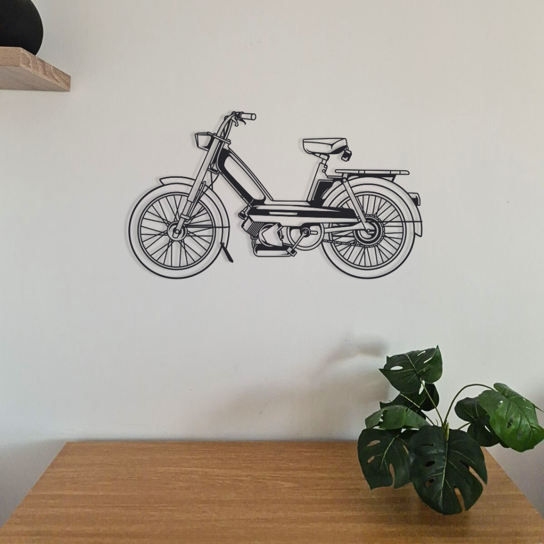 Décoration murale cyclomoteur en acier – modèle PREMIUM – style vintage – fabrication artisanale française