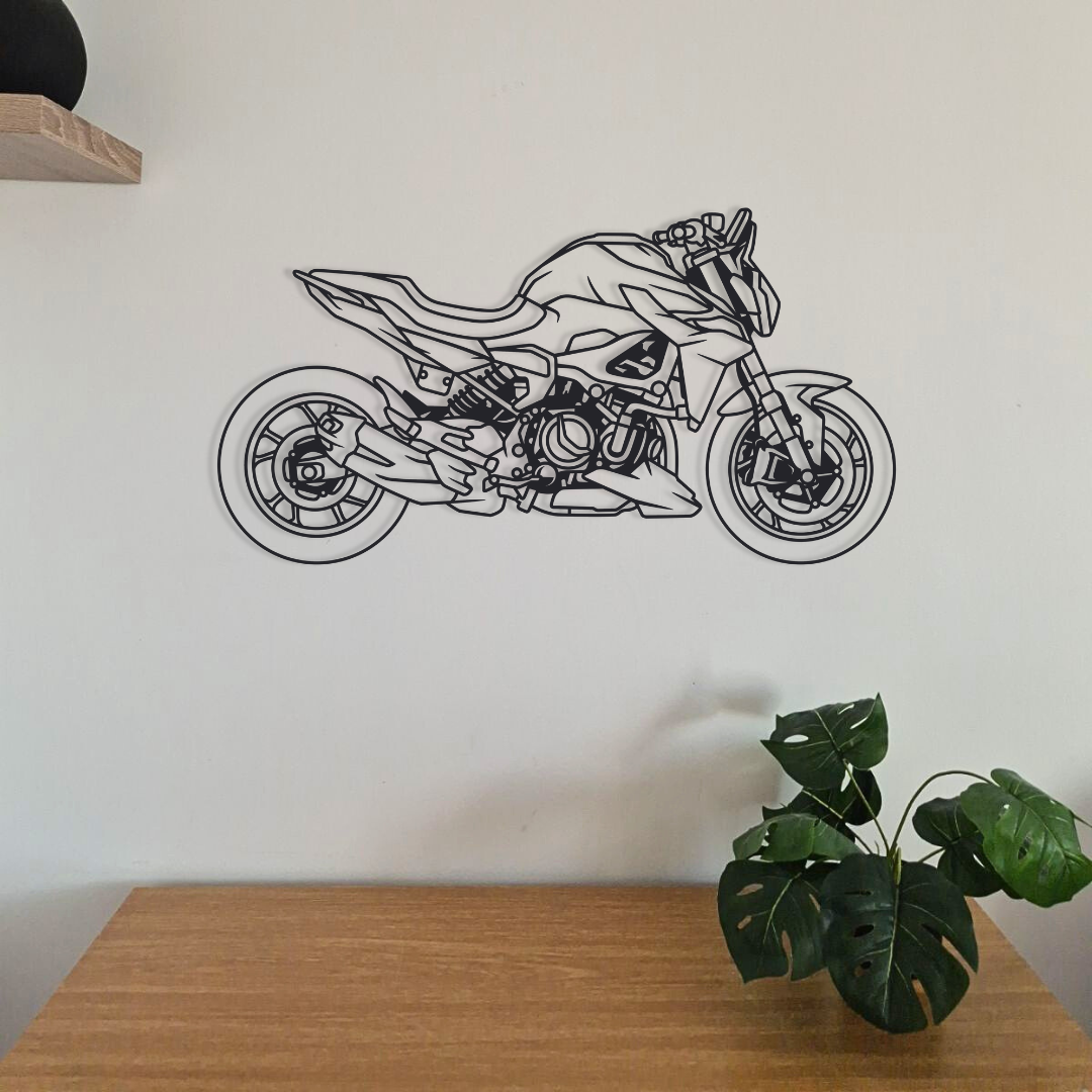 Moto en acier PREMIUM – décoration murale métal – fabrication française artisanale – design haut de gamme