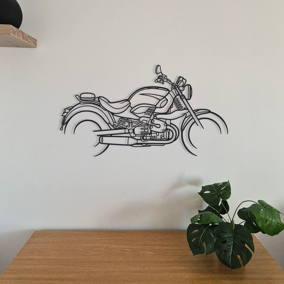 Moto en acier 80 cm – décoration murale métal – fabrication française artisanale