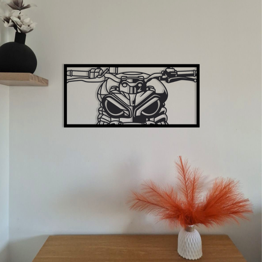 Cadre acier visage géométrique "Regard qui tue" – déco murale moderne – fabrication artisanale française