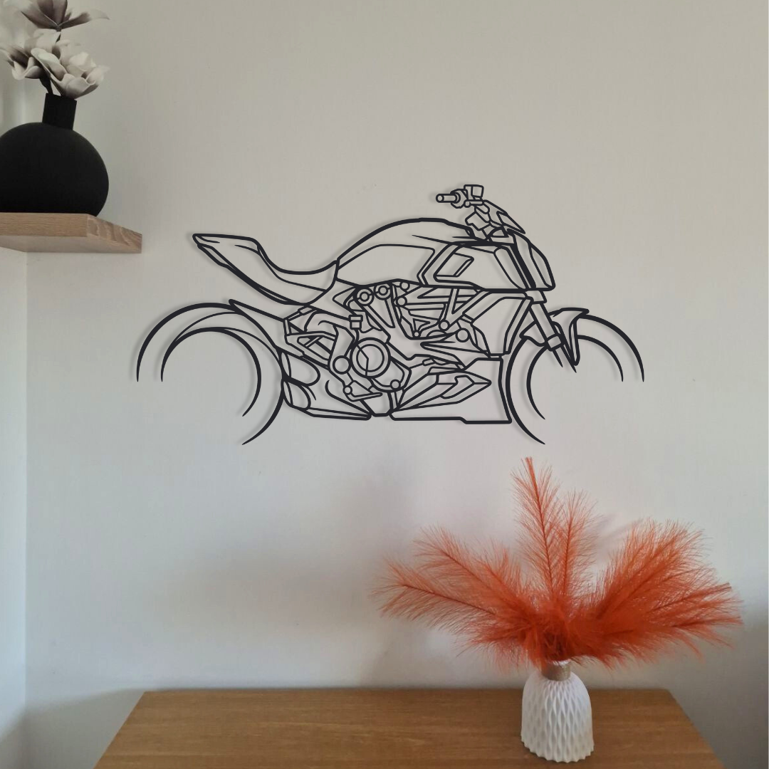 Moto en acier 80 cm – décoration murale métal – fabrication française artisanale
