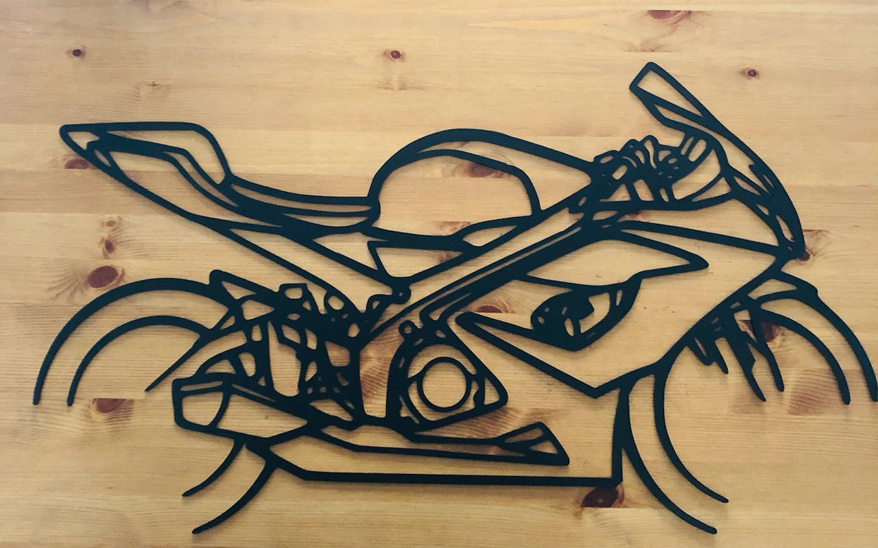 Moto murale 95 cm en acier – décoration métal XXL – fabrication artisanale française