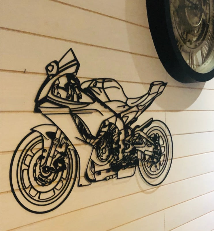 Moto en acier PREMIUM – décoration murale métal – fabrication française artisanale – design haut de gamme
