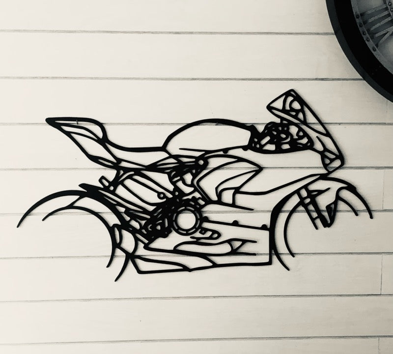 Moto murale 95 cm en acier – décoration métal XXL – fabrication artisanale française