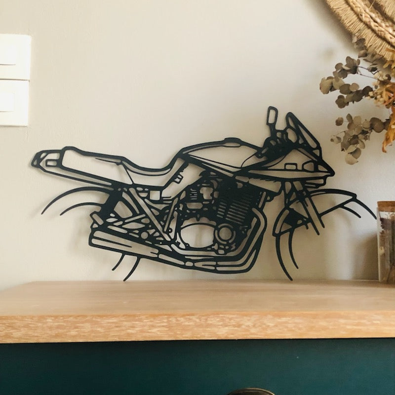 Moto murale 95 cm en acier – décoration métal XXL – fabrication artisanale française