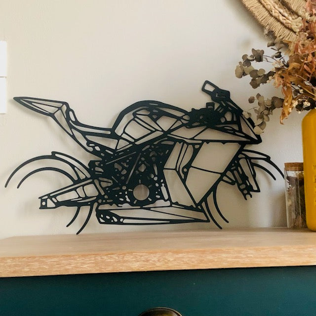 Moto murale 95 cm en acier – décoration métal XXL – fabrication artisanale française