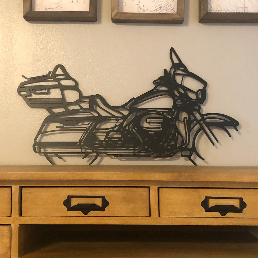 Moto murale 95 cm en acier – décoration métal XXL – fabrication artisanale française
