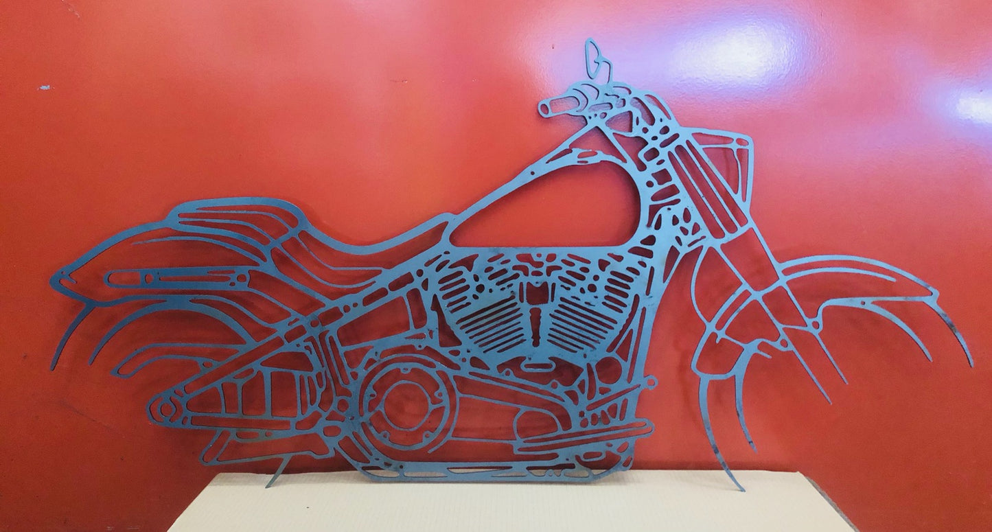 Moto murale 95 cm en acier – décoration métal XXL – fabrication artisanale française