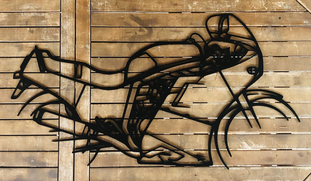 Moto murale 95 cm en acier – décoration métal XXL – fabrication artisanale française