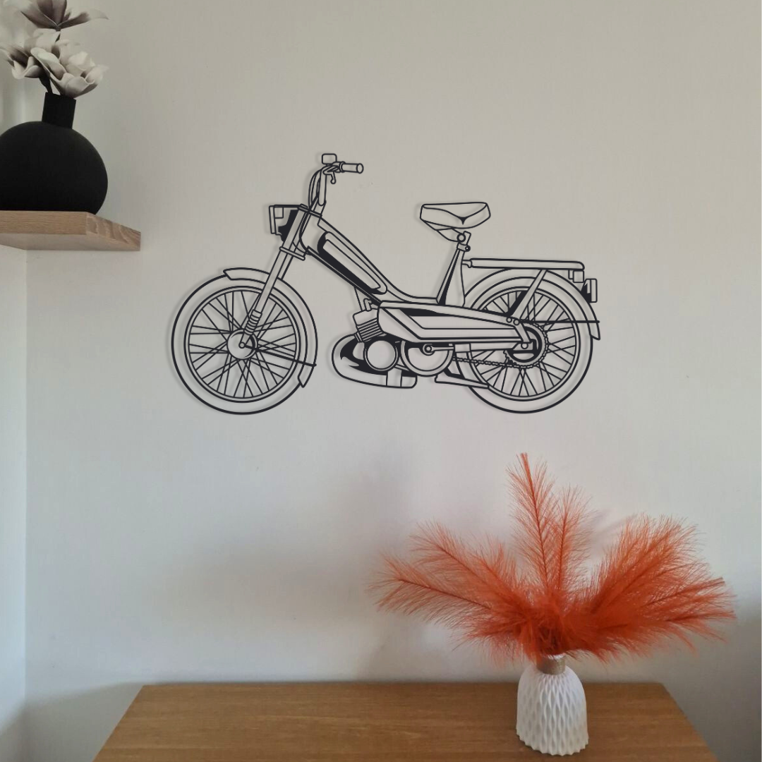 Décoration murale cyclomoteur en acier – modèle PREMIUM – style vintage – fabrication artisanale française