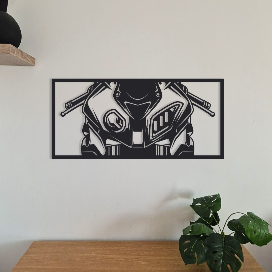 Cadre mural Regard qui tue en acier – déco métal visage intense – fabrication artisanale française