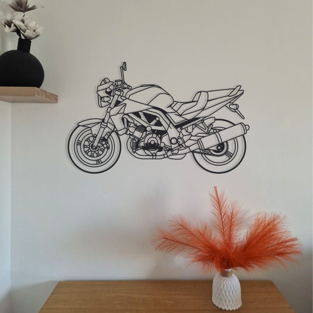 Moto en acier PREMIUM – décoration murale métal – fabrication française artisanale – design haut de gamme