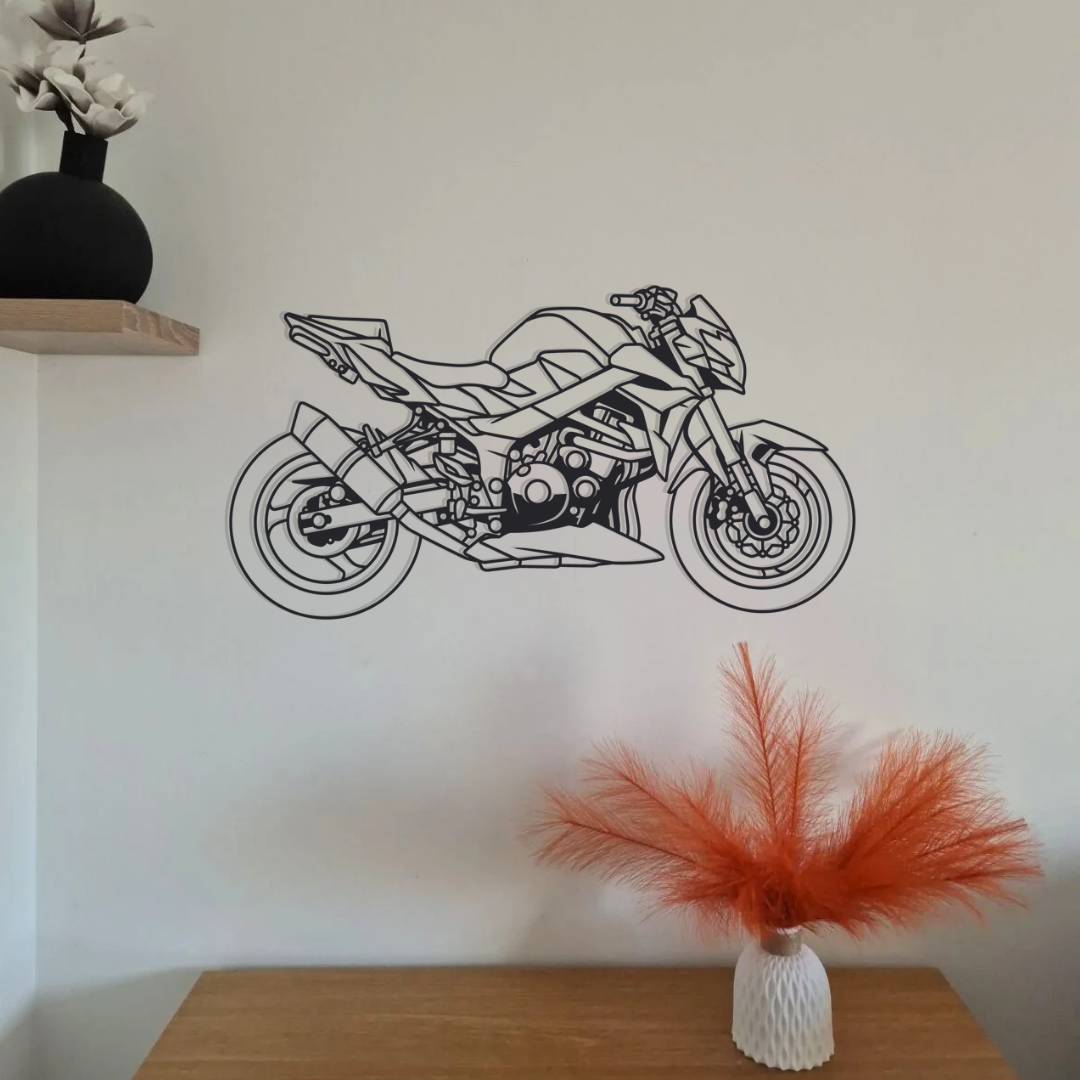 Moto en acier PREMIUM – décoration murale métal – fabrication française artisanale – design haut de gamme