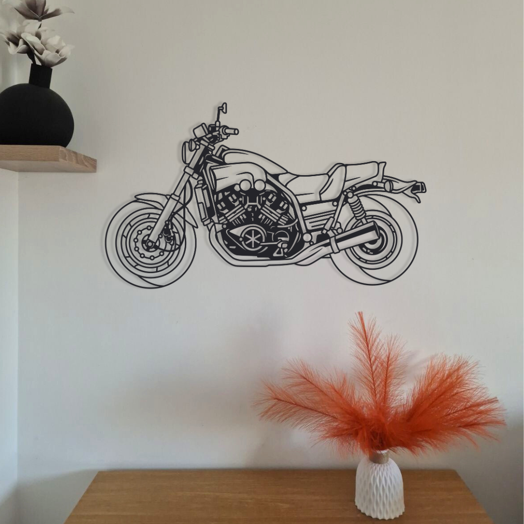 Moto en acier PREMIUM – décoration murale métal – fabrication française artisanale – design haut de gamme