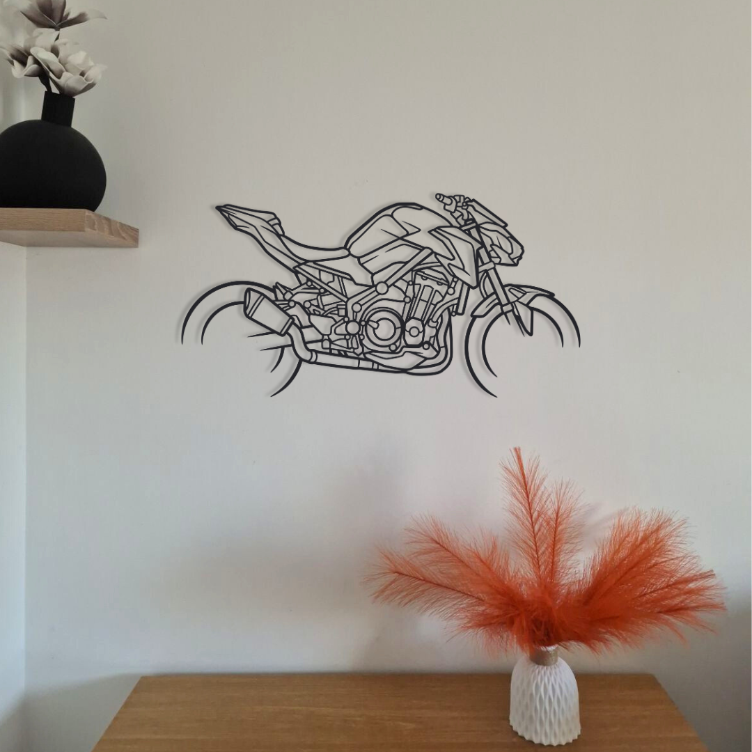 Moto en acier 80 cm – décoration murale métal – fabrication française artisanale