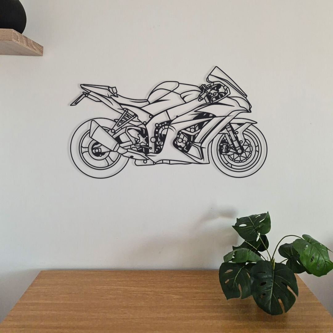 Moto en acier PREMIUM – décoration murale métal – fabrication française artisanale – design haut de gamme