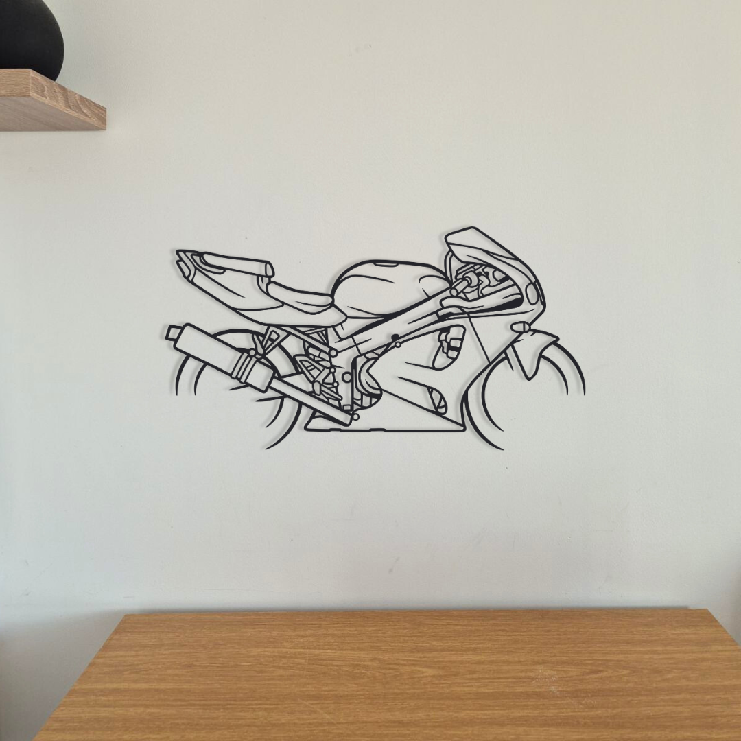 Moto murale 95 cm en acier – décoration métal XXL – fabrication artisanale française