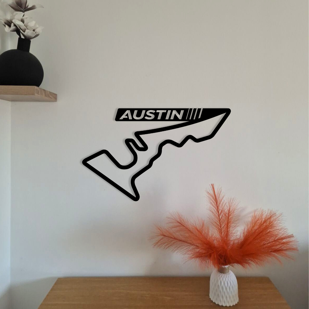 Circuit moto en métal avec texte personnalisé – déco murale – fabrication française artisanale