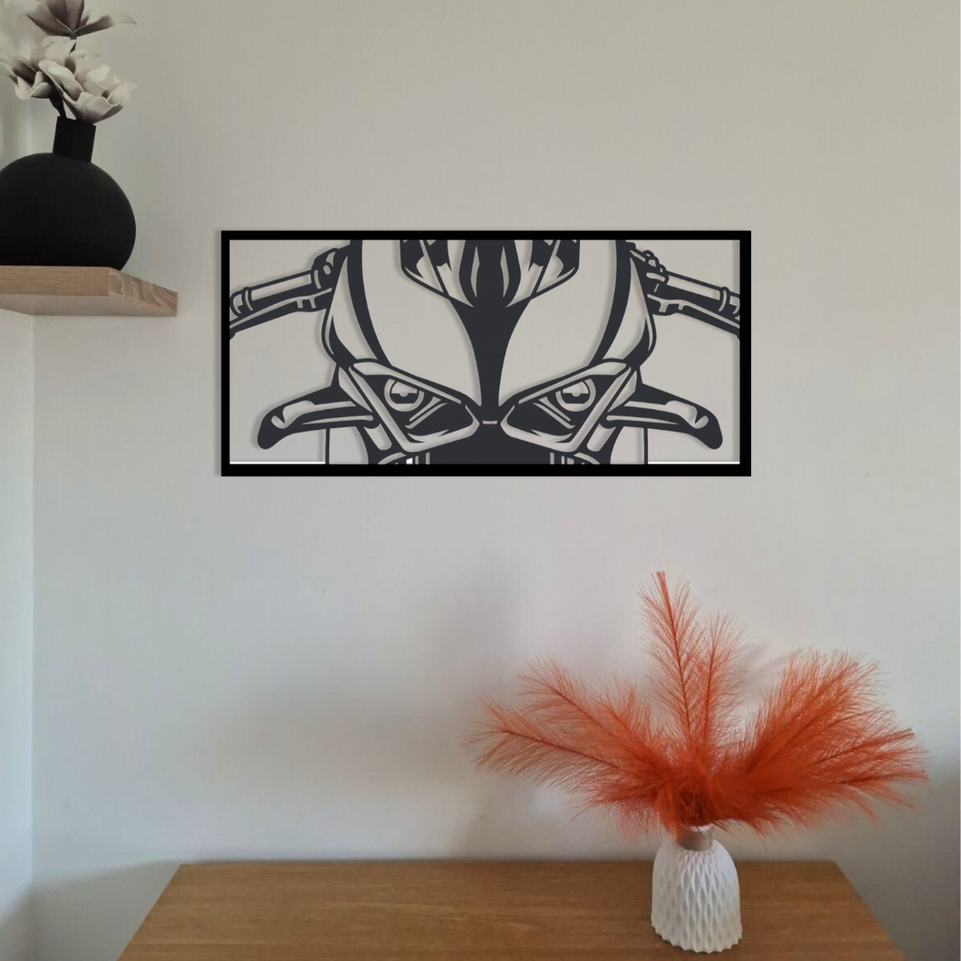 Cadre mural Regard qui tue en acier – déco métal visage intense – fabrication artisanale française