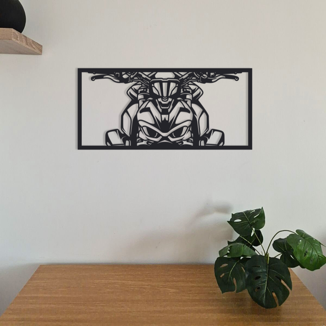 Cadre mural Regard qui tue en acier – déco métal visage intense – fabrication artisanale française