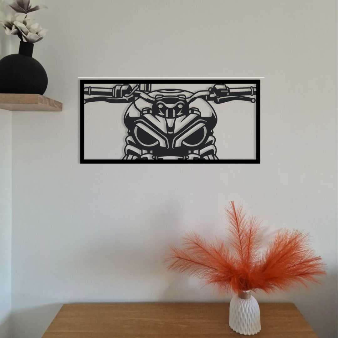 Cadre mural Regard qui tue en acier – déco métal visage intense – fabrication artisanale française