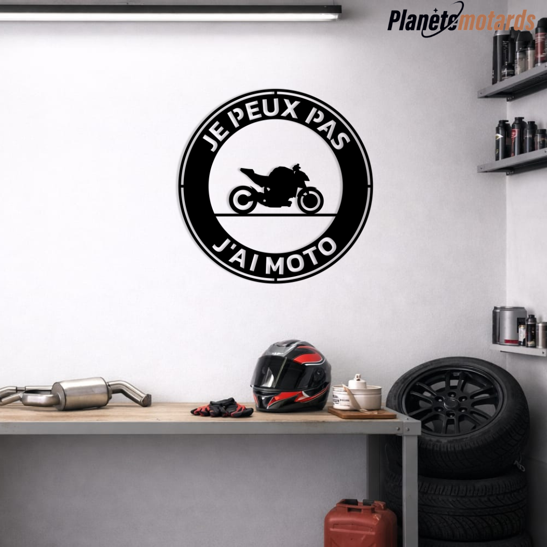 Panneau "Je peux pas j'ai moto" Roadster - 40 cm