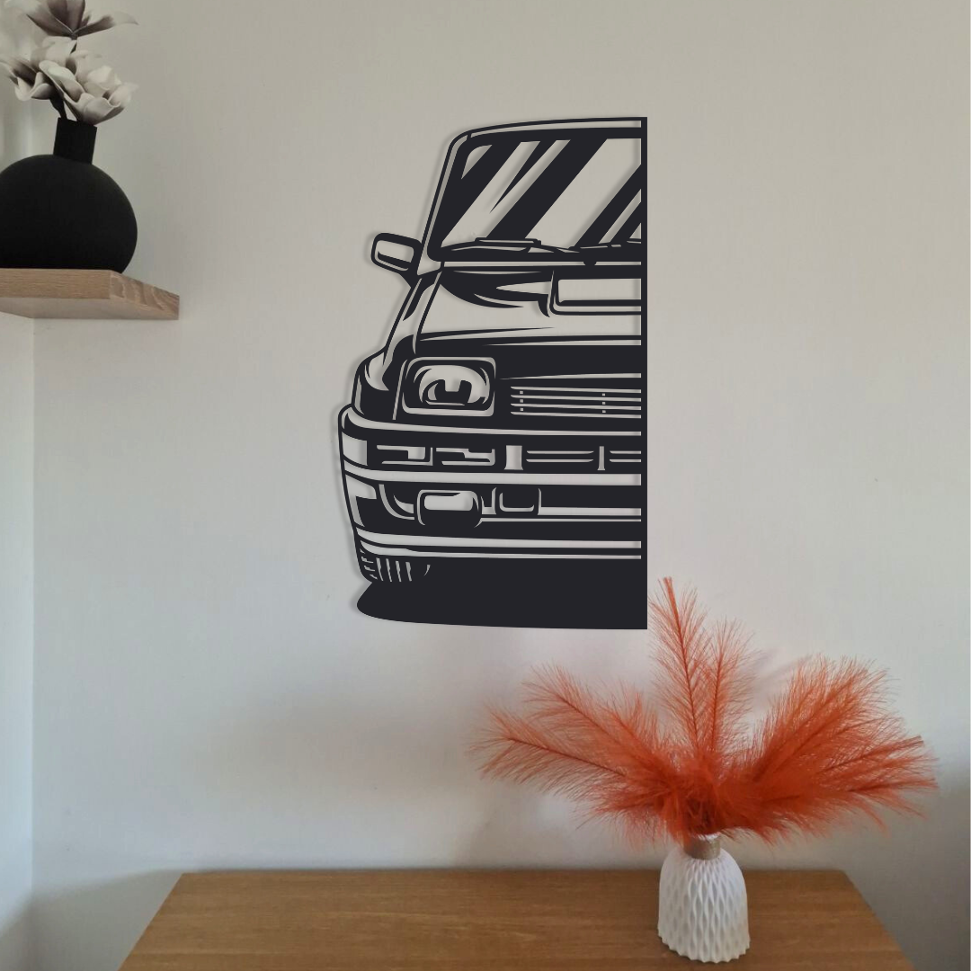 Demi face avant voiture – décoration murale en métal – design industriel – fabrication française artisanale