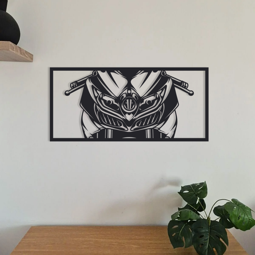 Cadre mural Regard qui tue en acier – déco métal visage intense – fabrication artisanale française