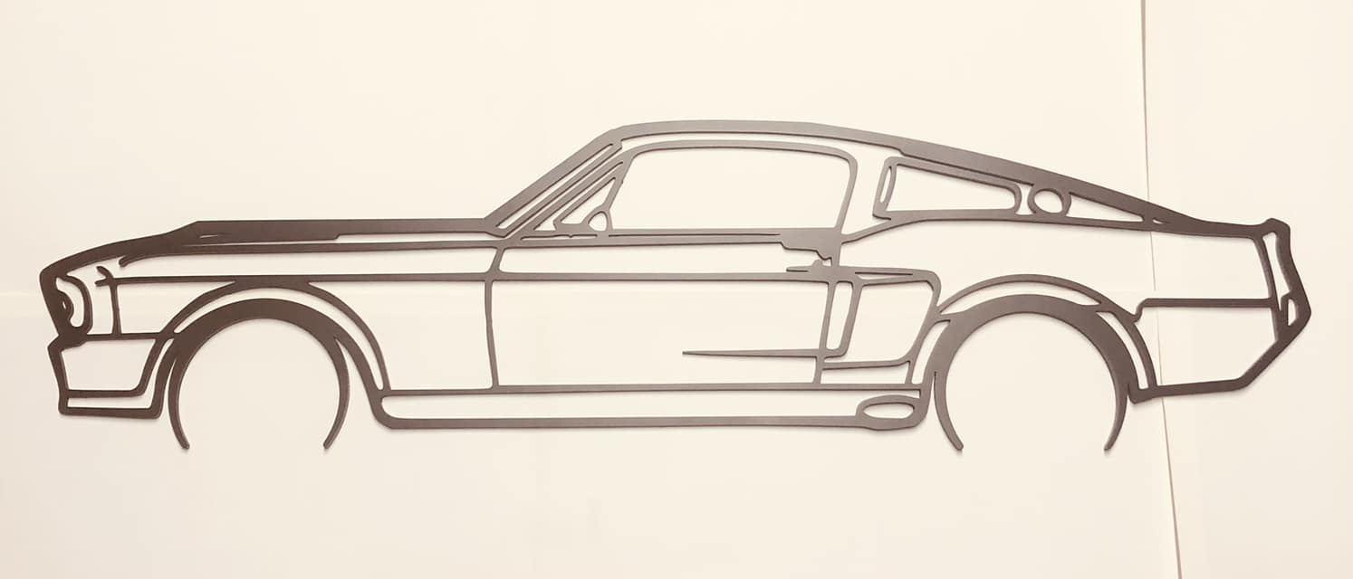 Silhouette voiture murale en acier – déco métal profil auto – fabrication française – design épuré
