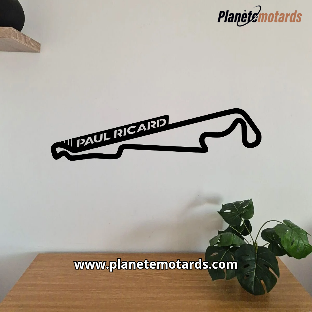 Circuit moto personnalisé avec texte – Déco murale acier