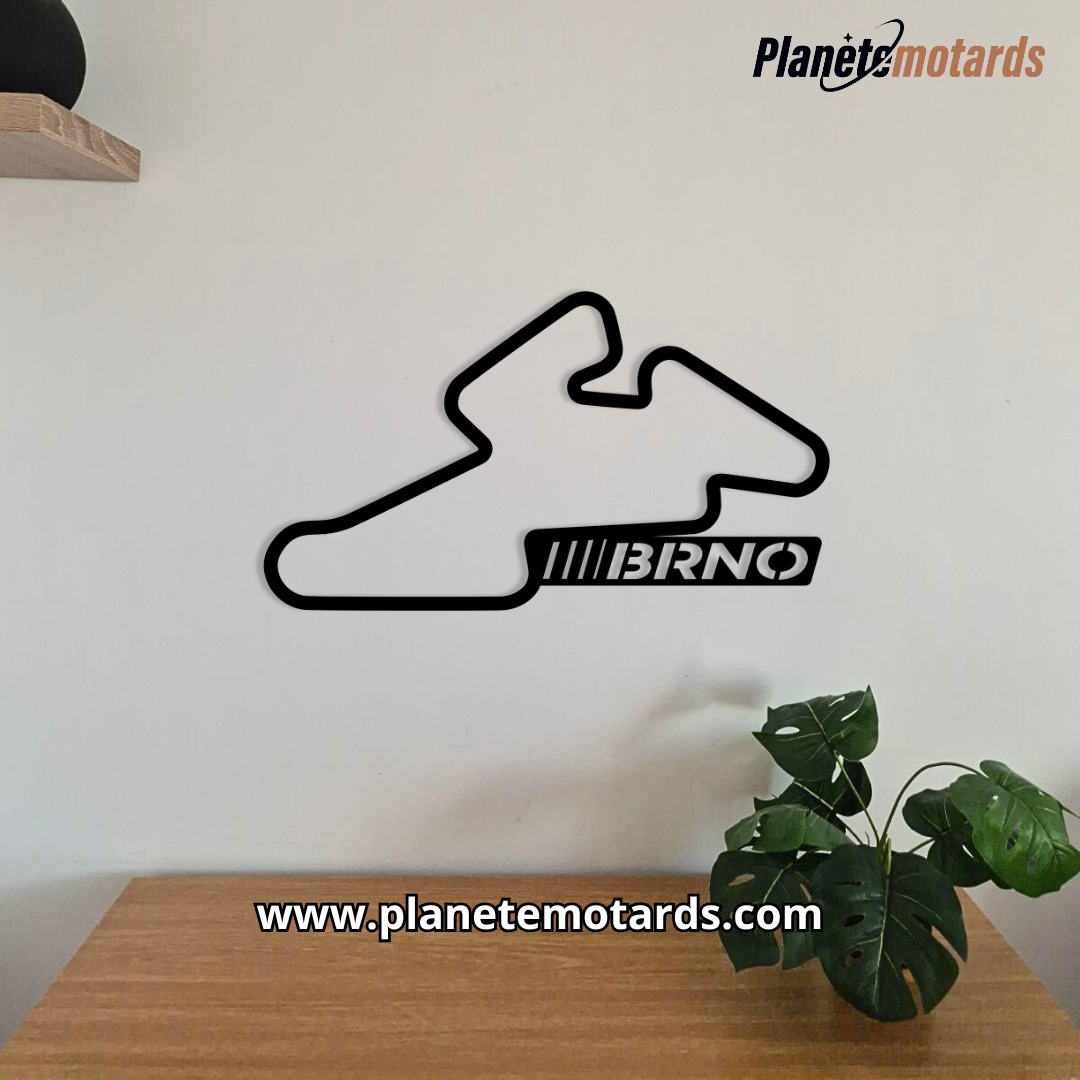 Circuit Moto Personnalisé avec Texte – Déco Murale Acier