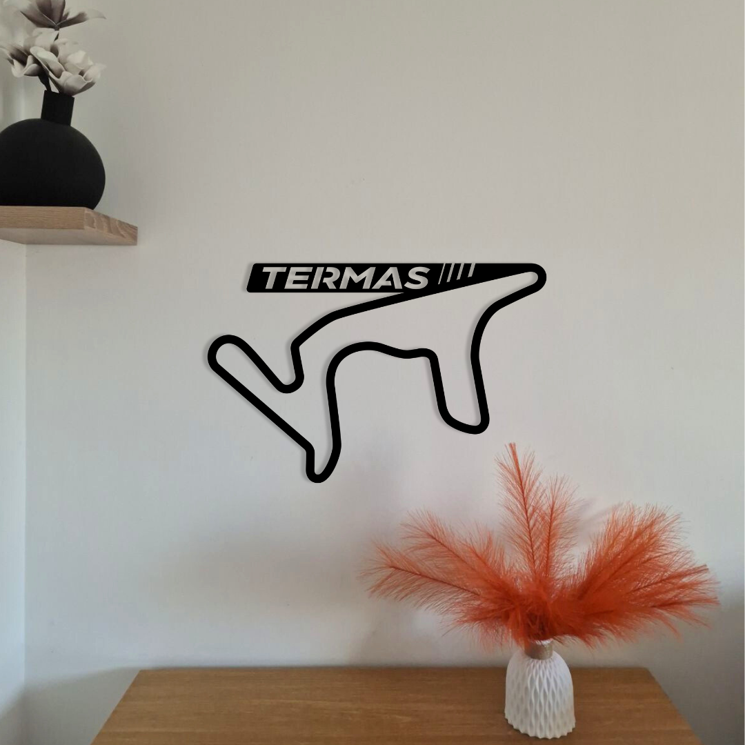 Circuit moto en métal avec texte personnalisé – déco murale – fabrication française artisanale
