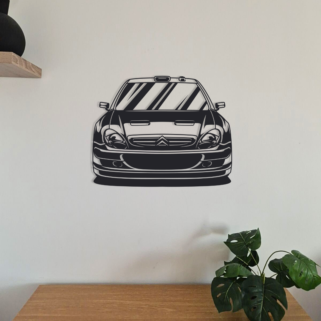 Décoration murale voiture en acier – face avant ou arrière – design métal – fabrication française artisanale