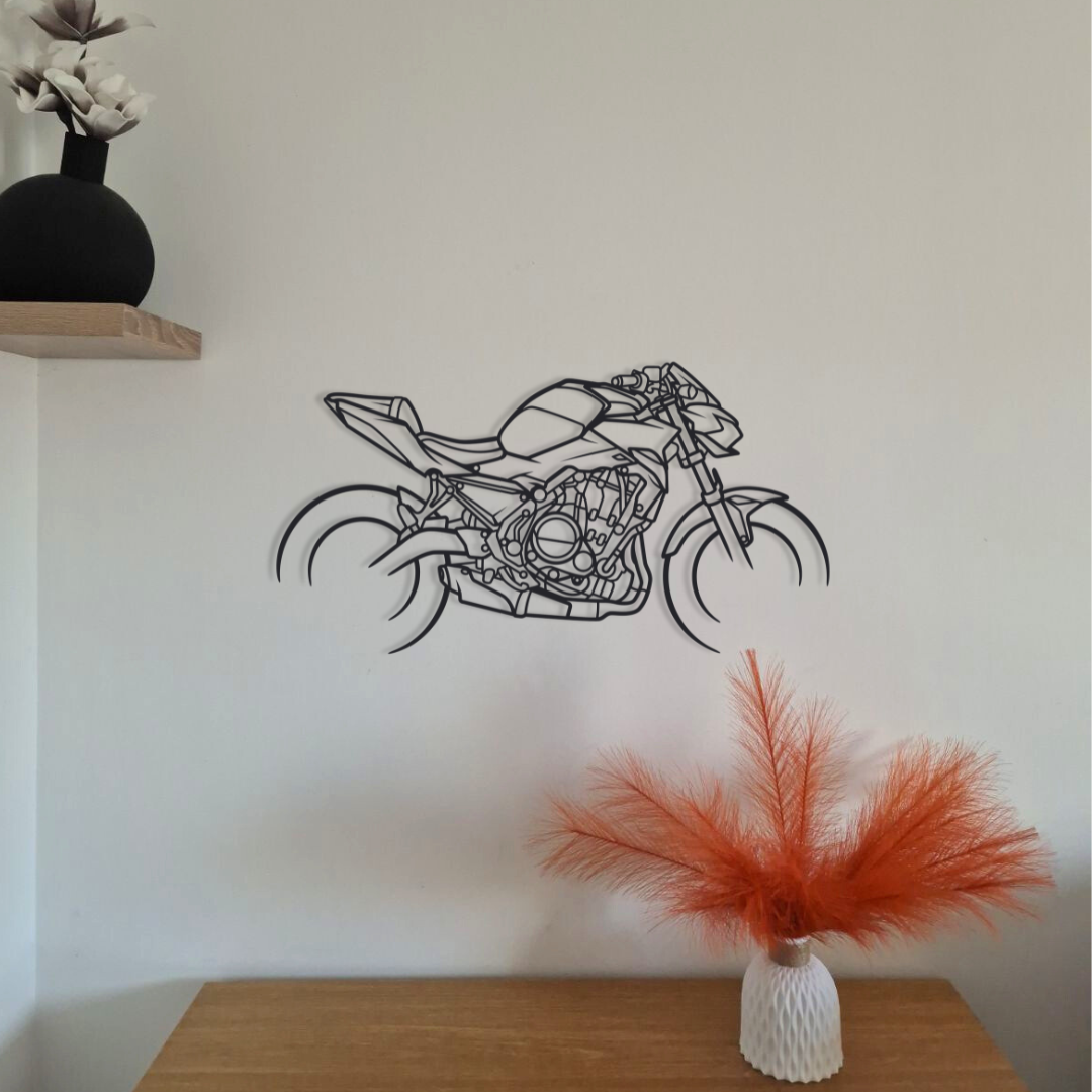 Moto en acier 80 cm – décoration murale métal – fabrication française artisanale