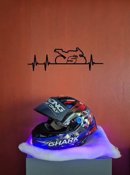 Ligne battement Johann Zarco n°5 en acier mural – hommage MotoGP français découpe laser