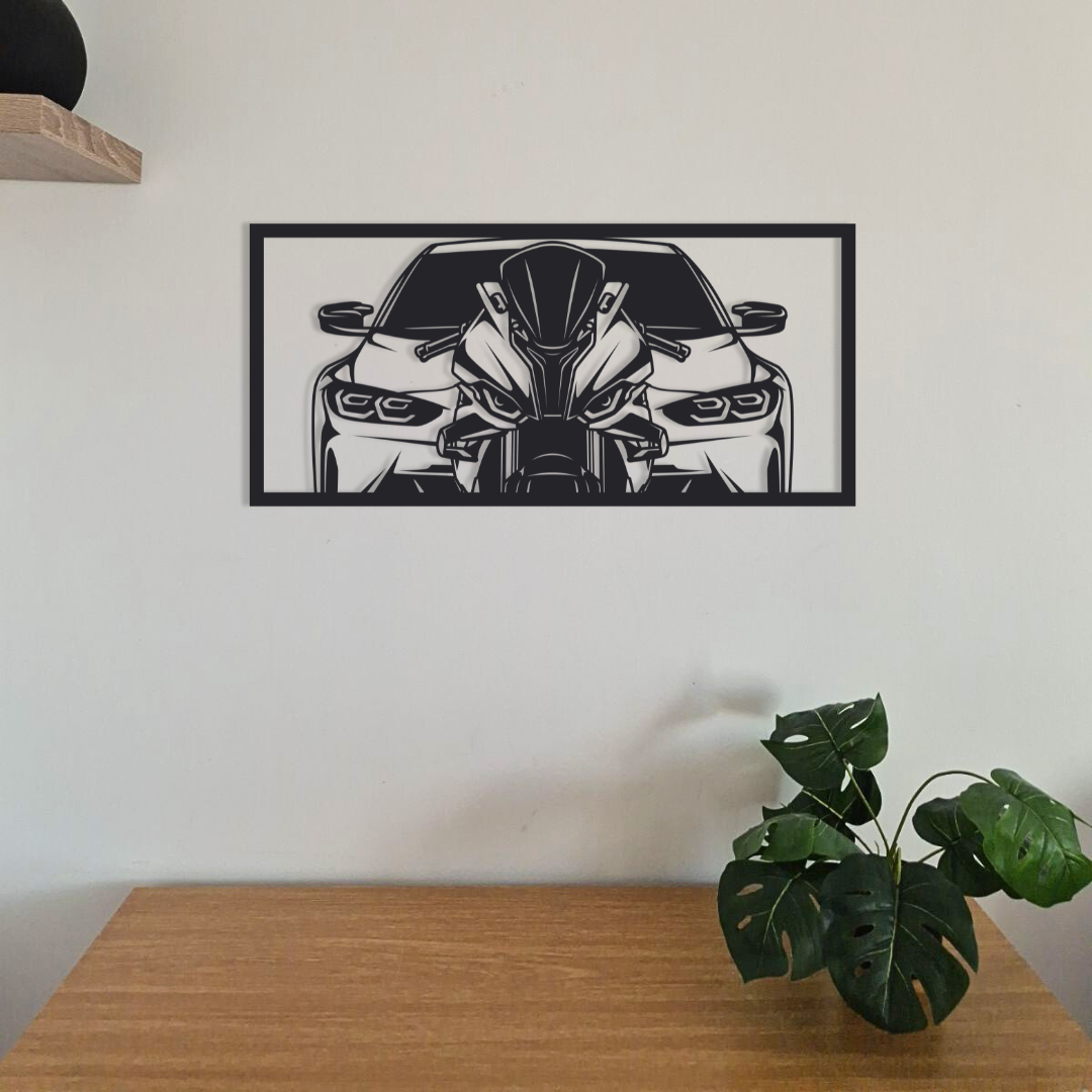Cadre acier "Moto/Voiture" personnalisable.