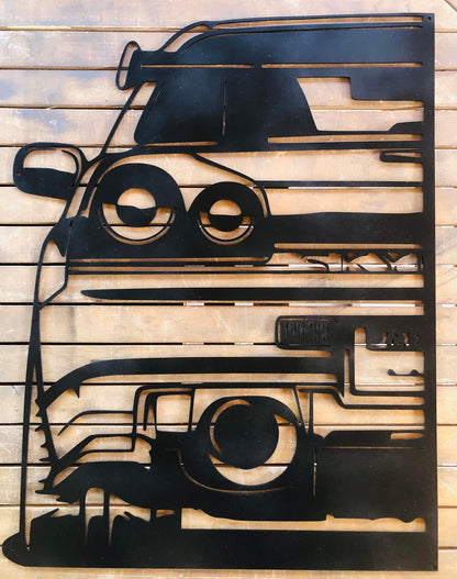 Demi face avant voiture – décoration murale en métal – design industriel – fabrication française artisanale