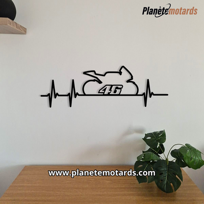 Décoration métal Ligne Battement Pilote – Art mural motard