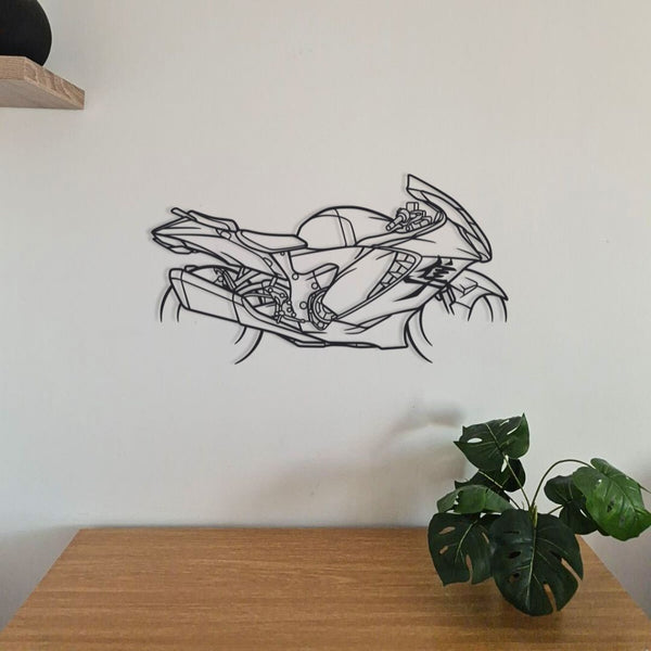 Moto en acier 60 cm sur mur – déco murale métal artisanale française RN DECO