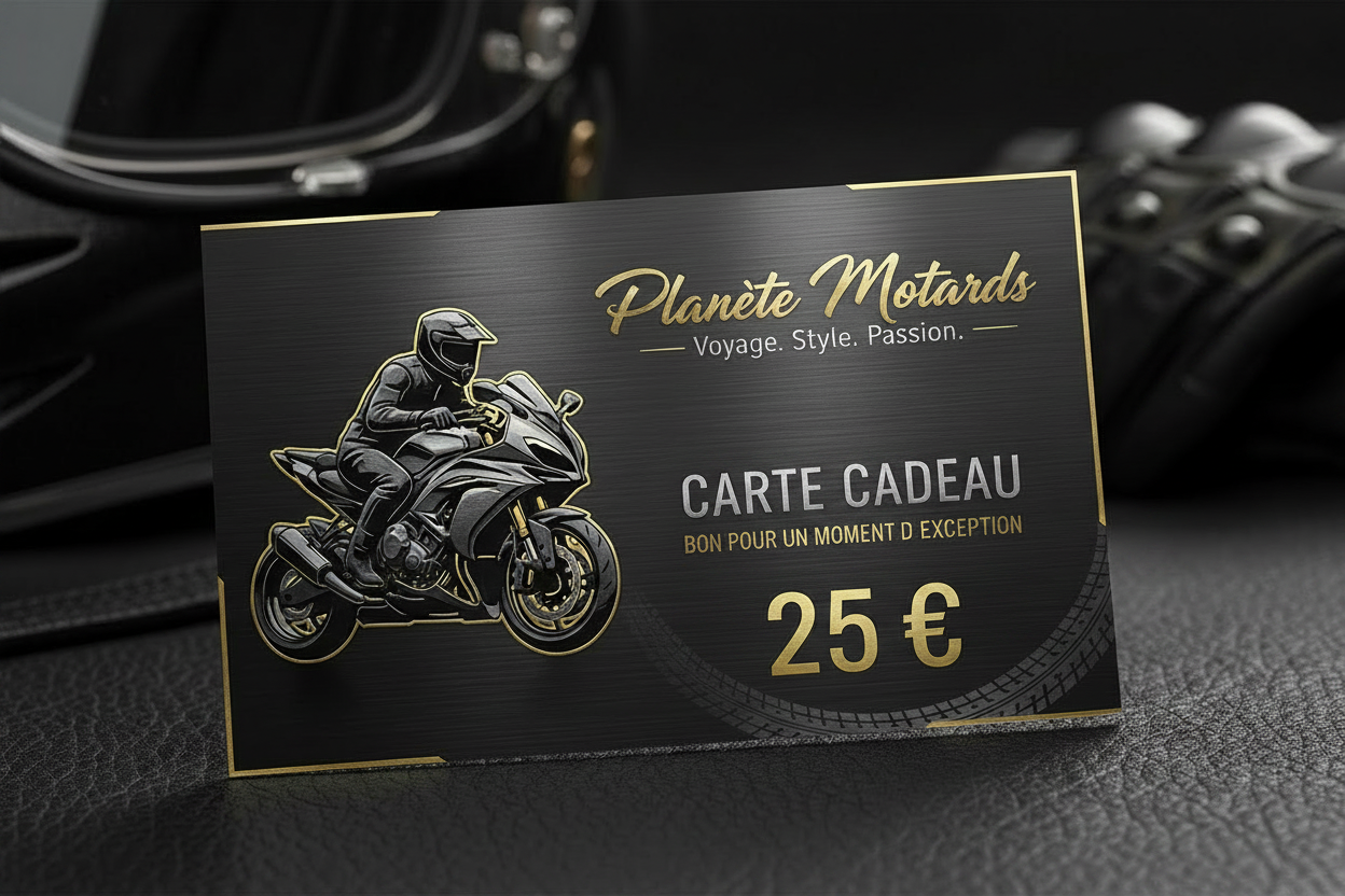 Carte cadeau Planète Motards 25€ contour argent