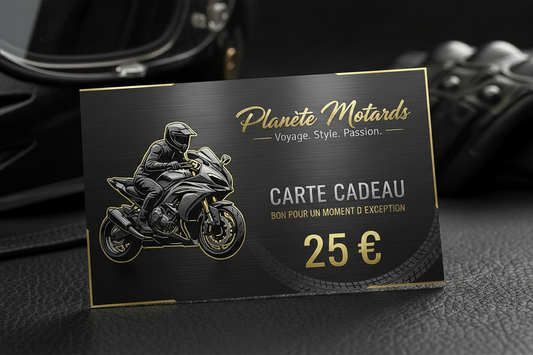 Carte cadeau Planète Motards 25€ contour argent
