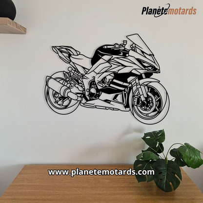 Moto acier 3/4 PREMIUM – Déco murale métal fabriqué en France