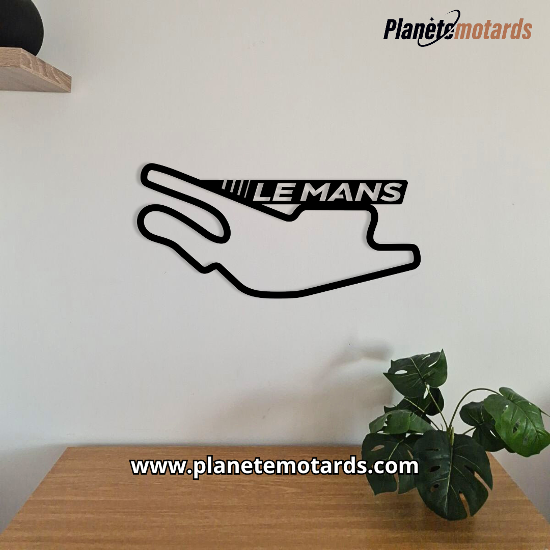 Circuit moto personnalisé avec texte – Déco murale acier